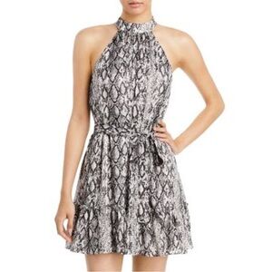 NWOT Aqua Black and Gray Snake Print Mini Dress